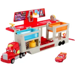 Cars Mack Officina Cambia Colore, Playset Con Truck E Saetta Mcqueen Trasformabili