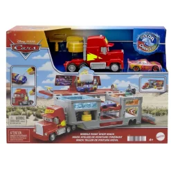 Cars Mack Officina Cambia Colore, Playset Con Truck E Saetta Mcqueen Trasformabili