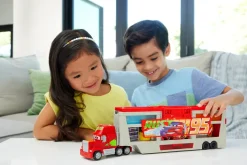 Cars Mack Officina Cambia Colore, Playset Con Truck E Saetta Mcqueen Trasformabili