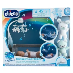 Chicco Giostrina Musicale Arcobaleno Azzurra, 0M+