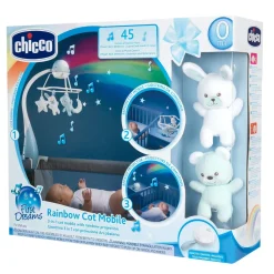 Chicco Giostrina Musicale Arcobaleno Azzurra, 0M+