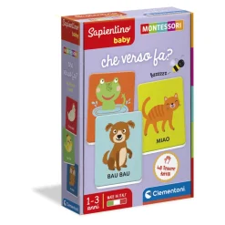 Clementoni 16433 Montessori Baby Che Verso Fa 48 Carte Tattili