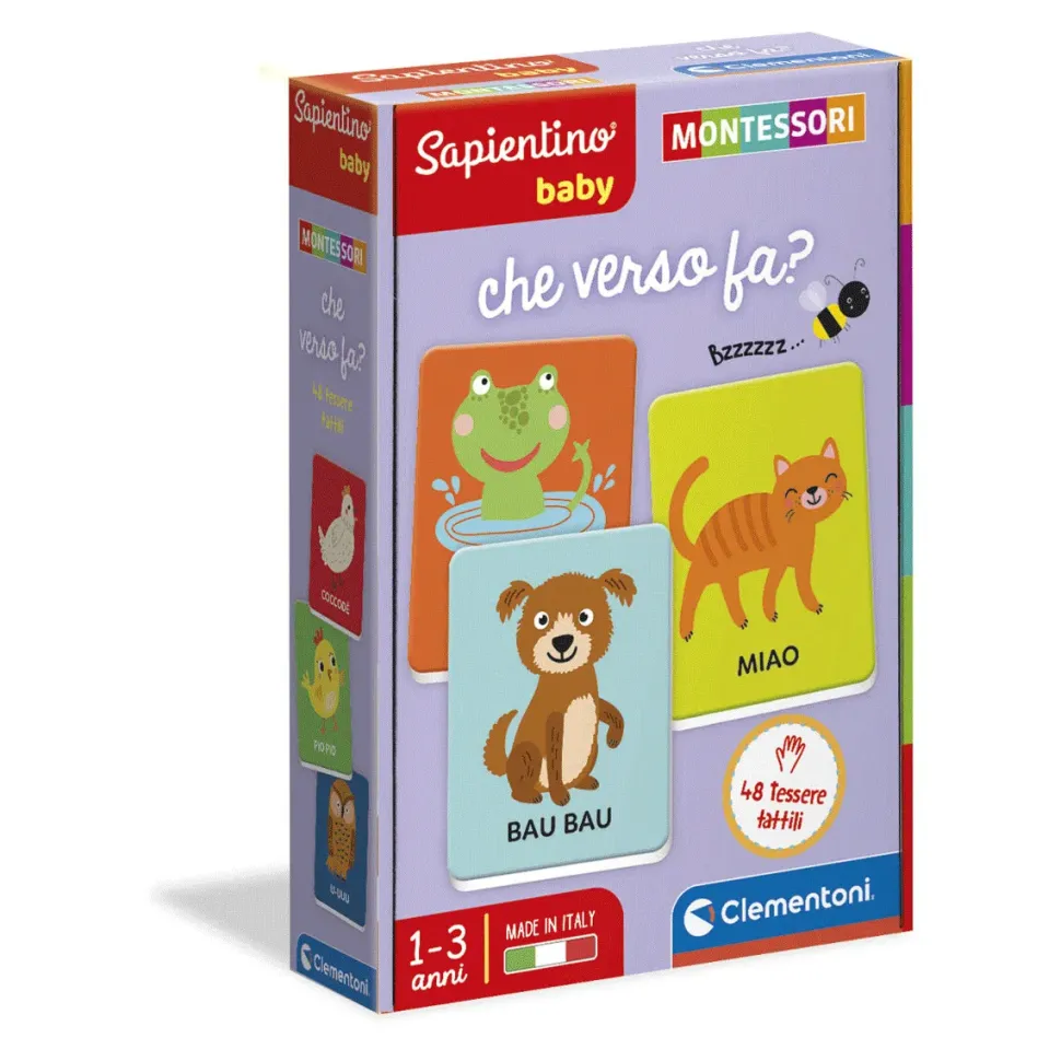 Clementoni 16433 Montessori Baby Che Verso Fa 48 Carte Tattili