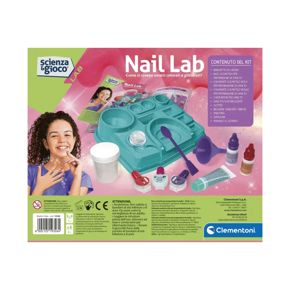 Clementoni 19326 Nail Lab Kit Scientifico E Creativo