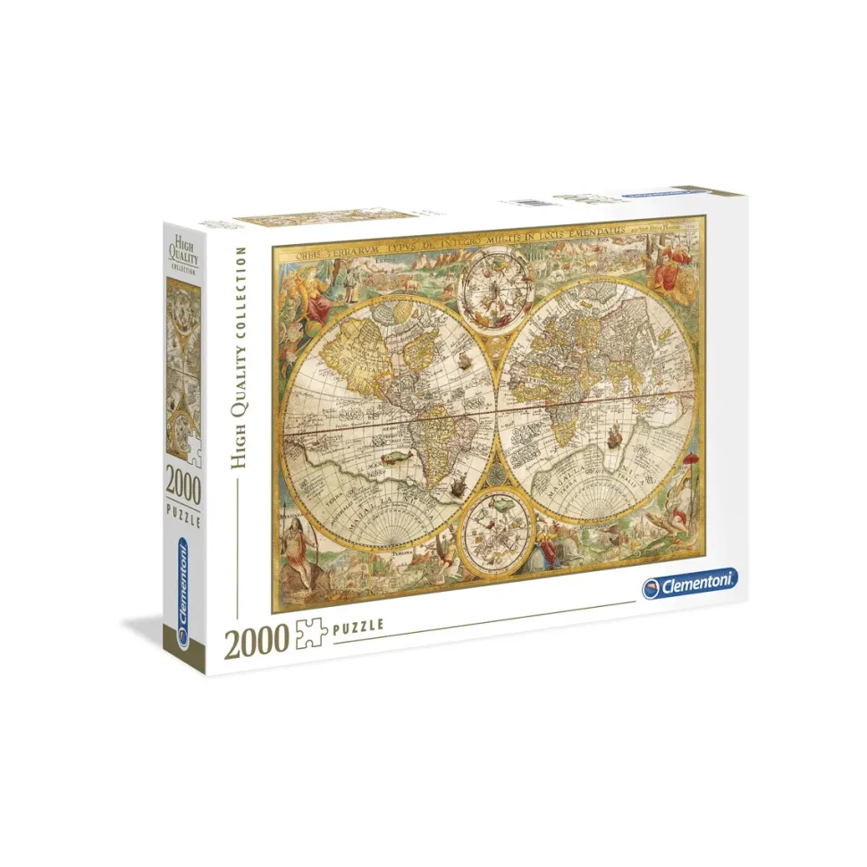 Clementoni 32557 Puzzle 2000 Hqc Ancient Map 97 X 67 Cm