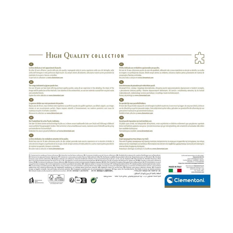 Clementoni 39257 Puzzle 1000 Hqc Capri 70 X 50 Cm