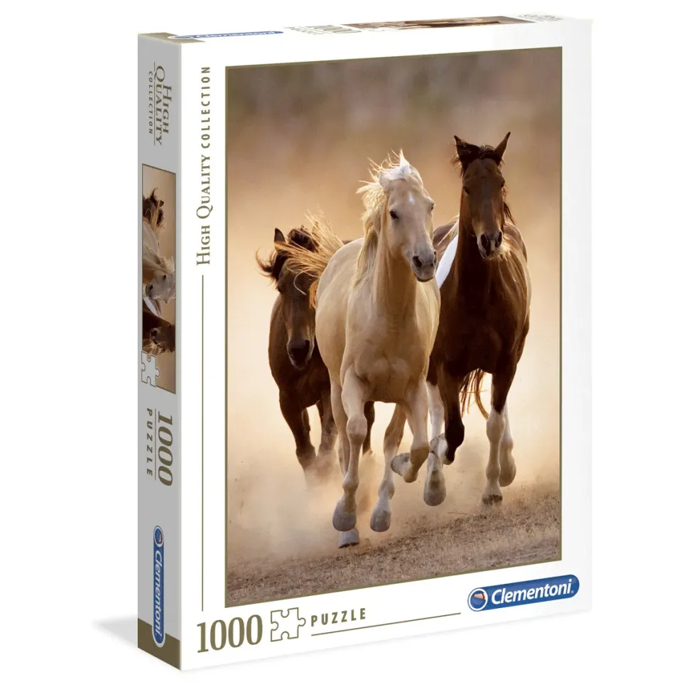 Clementoni 39168 Puzzle 1000 Hqc Running Horses 70 X 50 Cm