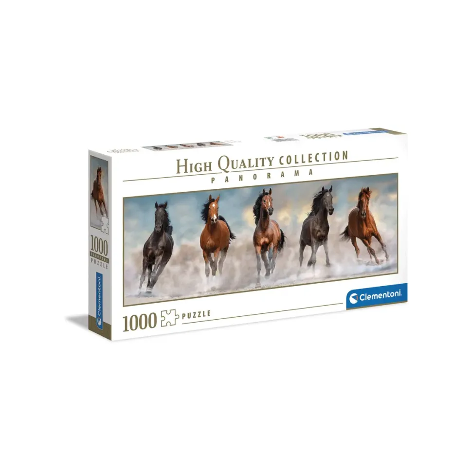 Clementoni 39607 Puzzle 1000 Pan Hqc Horses 98 X 33 Cm