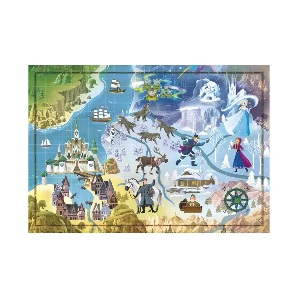 Clementoni Puzzle Disney Maps Frozen 1000 Pezzi, Puzzle Adulti
