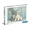 Clementoni Puzzle High Quality Collection Cat & Bunny 500 Pezzi, Puzzle Adulti