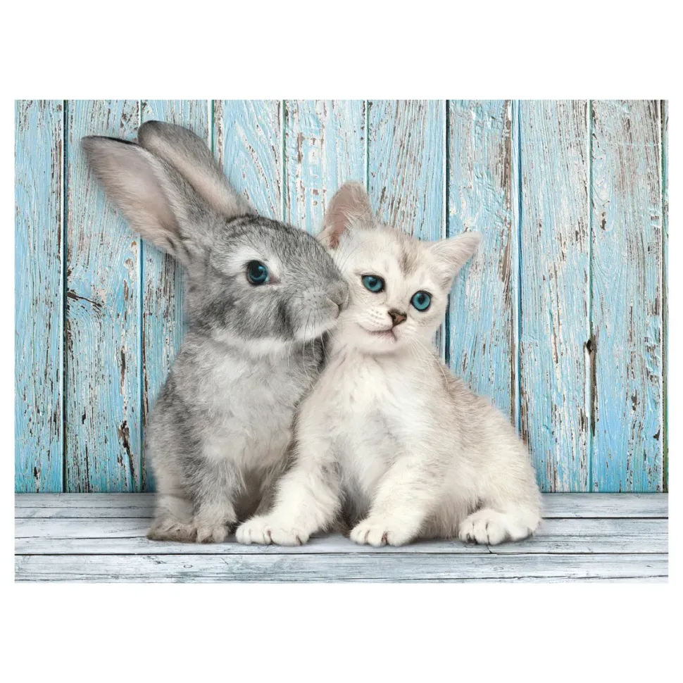 Clementoni Puzzle High Quality Collection Cat & Bunny 500 Pezzi, Puzzle Adulti