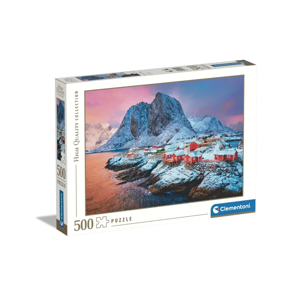 Clementoni Puzzle High Quality Collection Hamnoy Village 500 Pezzi, Puzzle Adulti