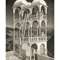 Clementoni Puzzle Novo Art Series M. C. Escher, "Belvedere" 1000 Pezzi, Puzzle Adulti