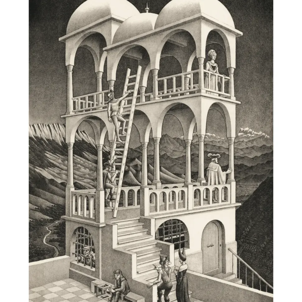 Clementoni Puzzle Novo Art Series M. C. Escher, "Belvedere" 1000 Pezzi, Puzzle Adulti