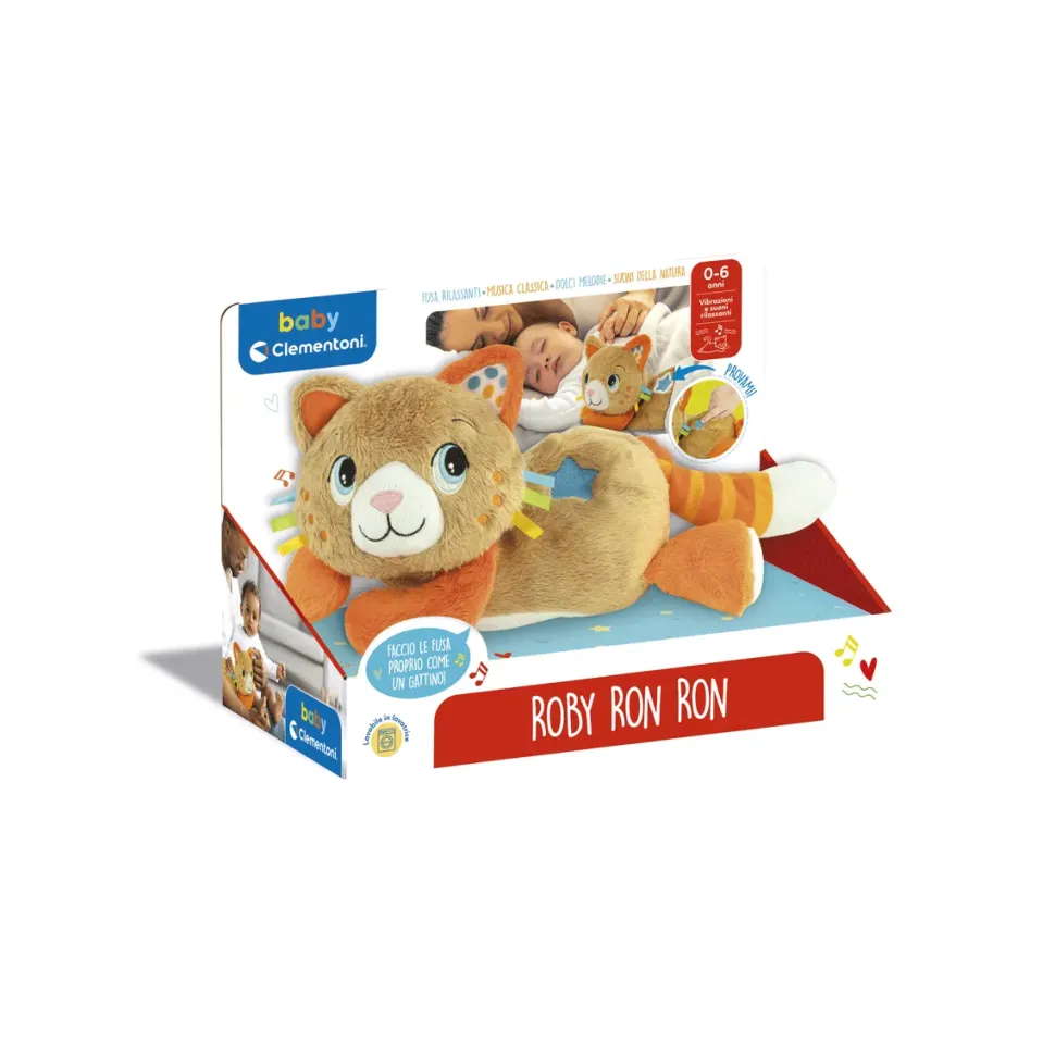Clementoni Roby Ron Ron, Peluche Interattivo Con Vibrazione, Melodie E Suoni