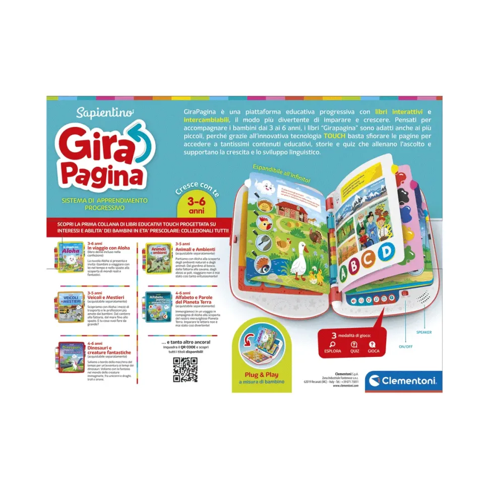 Clementoni Sapientino Girapagina, Libro Interattivo