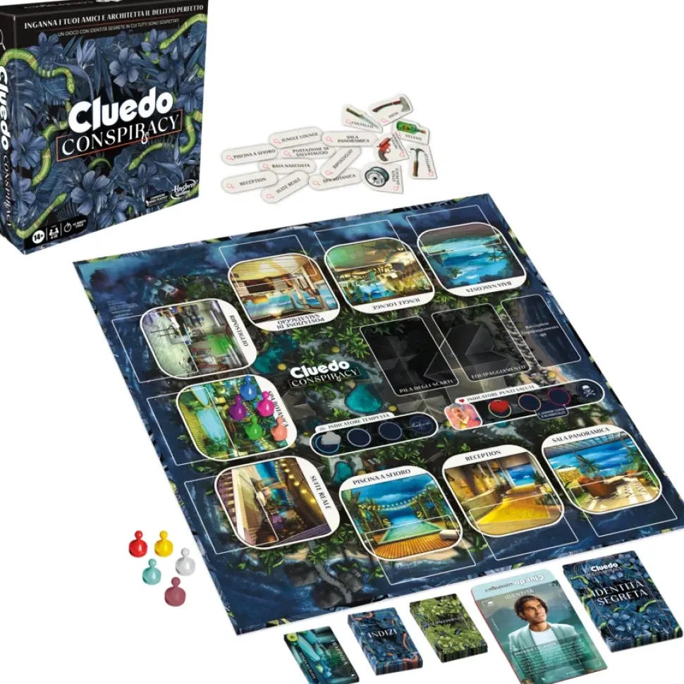 Cluedo Conspiracy, Gioco Da Tavolo Per Adulti E Ragazzi, Dai 14 Anni In Su, Gioco Di Strategia Con Identita Segrete, Per 4-10 Giocatori