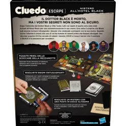 Cluedo Escape Mistero All'Hotel Black, Gioco Da Tavolo, Giochi In Versione Escape Room Da Risolvere 1 Volta Sola, Giochi Di Mistero, Dai 10 Anni In Su