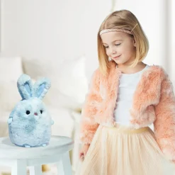 Coniglietto Di Peluche Chibi Azzurro, 25 Cm