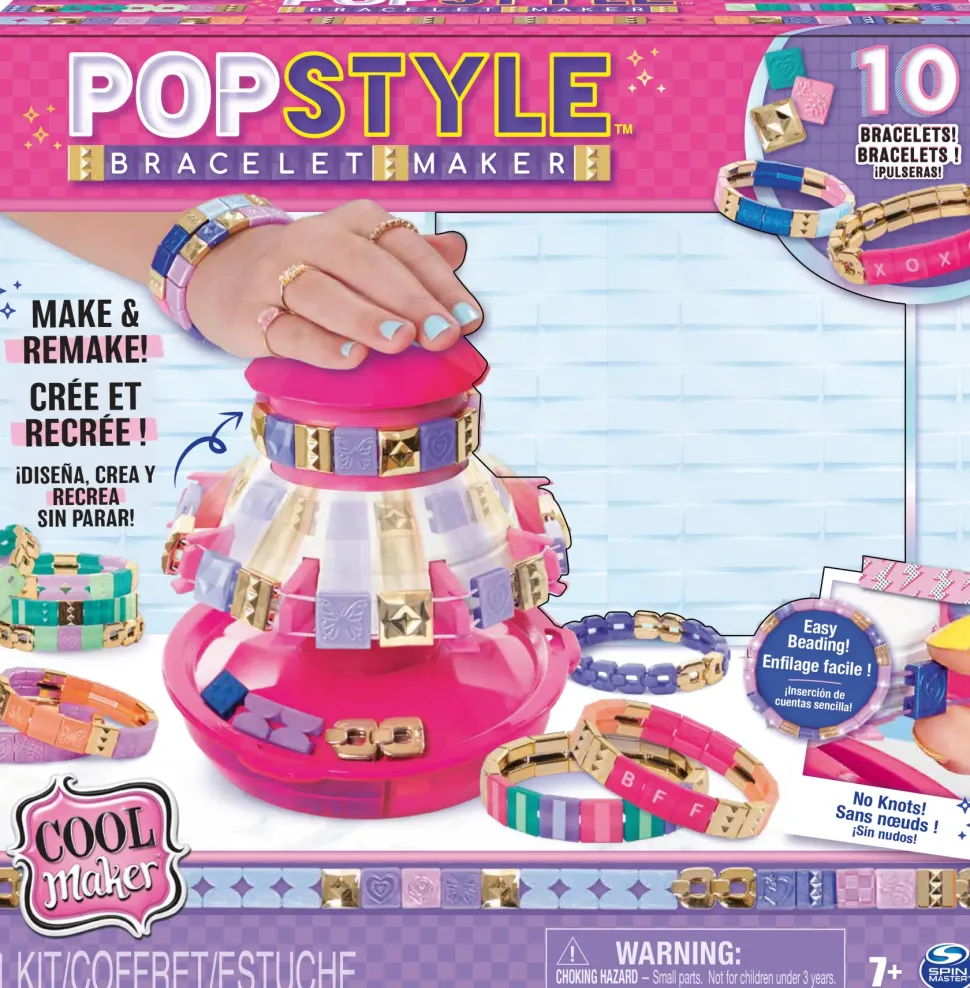 Cool Maker, Pop Style Bracelet Maker, Macchina Crea Braccialetti Con 170 Perline Alla Moda E 20 Elastici, Per Bambine E Bambini, 7 + Anni
