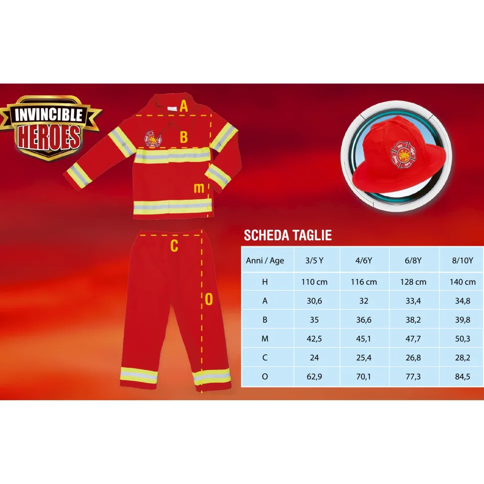 Costume Pompiere Disponibile In Diverse Taglie