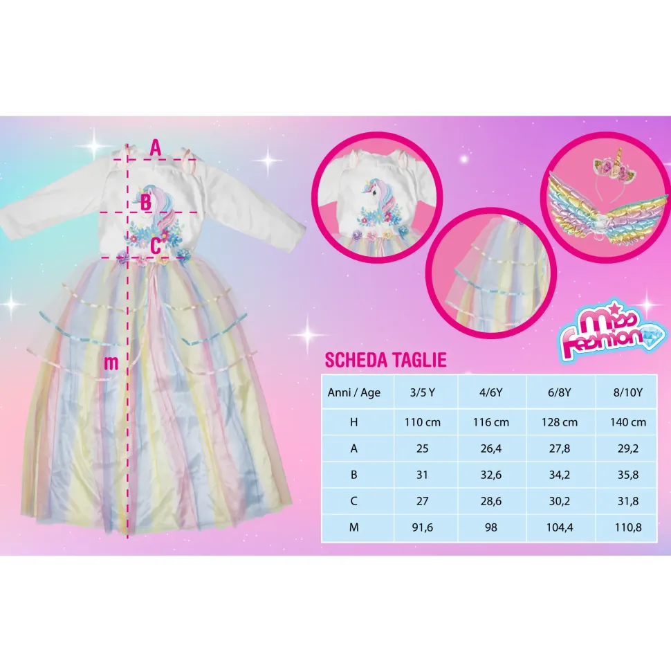 Costume Principessa Unicorno Disponibile In Diverse Taglie
