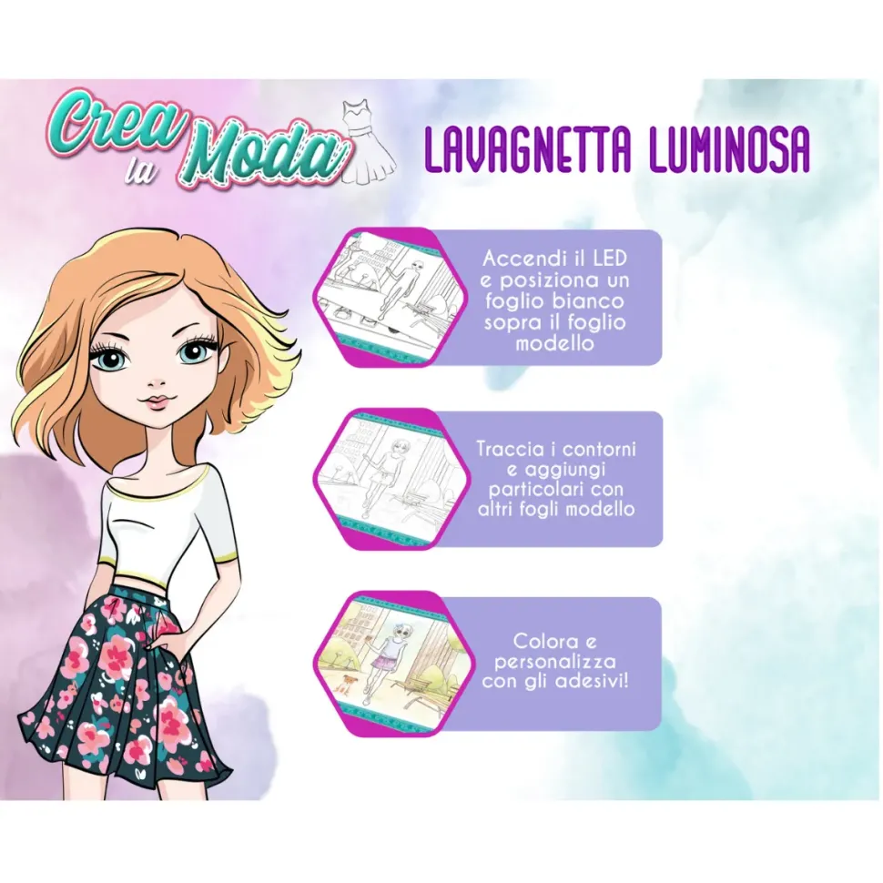 Crayola Creations Crea La Moda Lavagnetta Luminosa Con Accessori