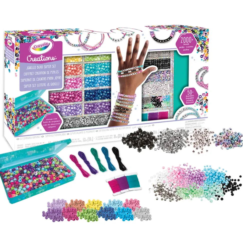Crayola Creations Super Set Lettere E Gioielli Piu Di 2000 Perline E 50 Braccialetti
