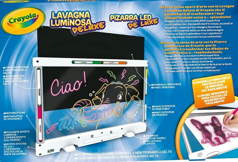 Crayola Lavagna Luminosa Deluxe Maxi Superficie, Super Lavagna Cancellabile Per Colorare, Eta Consigliata: 6-10 Anni