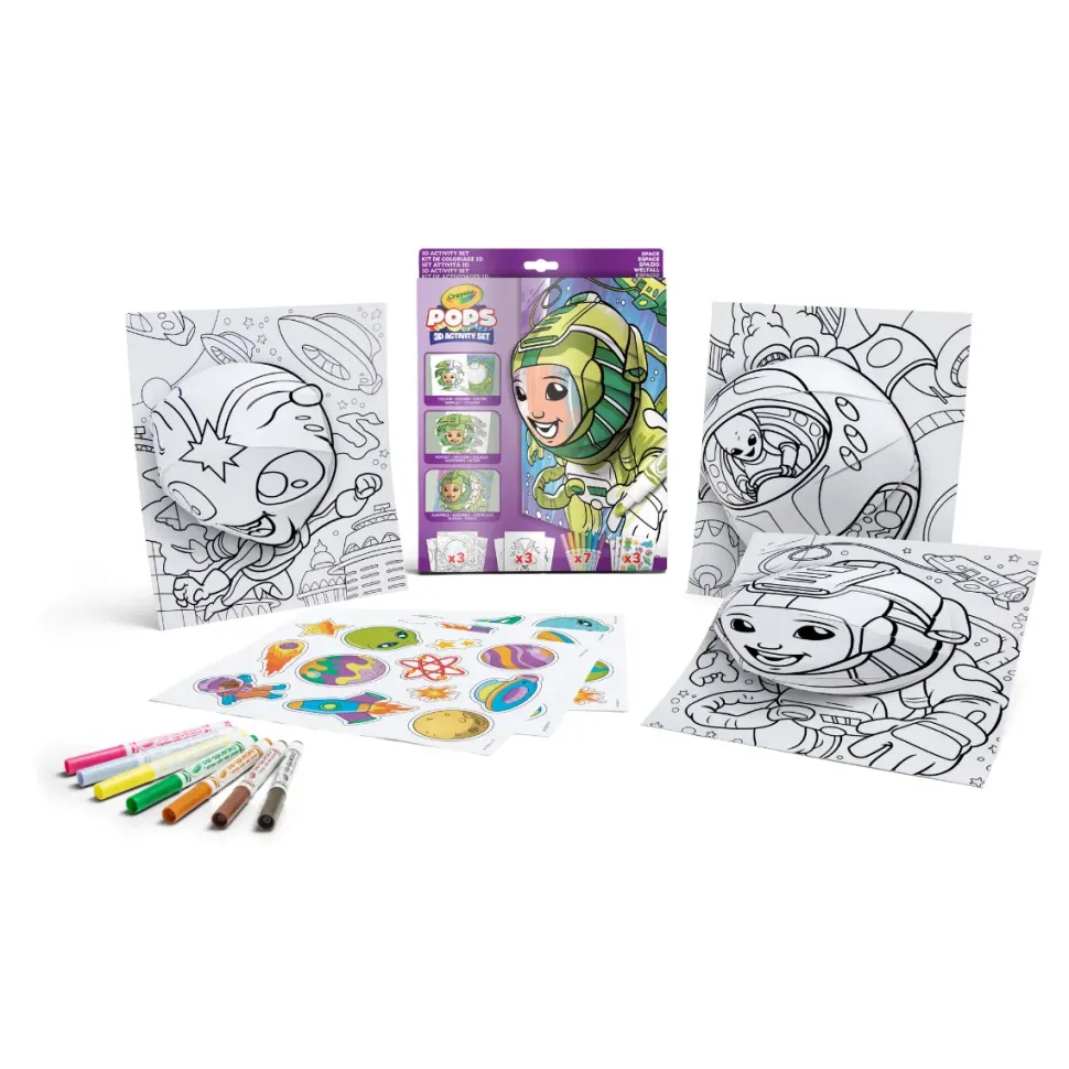 Crayola Pops 3D Activity Set Spazio E Astronauti Colora E Crea Disegni Tridimensionali