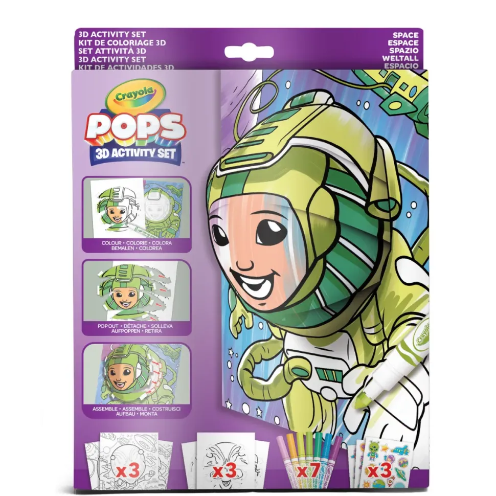 Crayola Pops 3D Activity Set Spazio E Astronauti Colora E Crea Disegni Tridimensionali