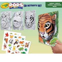 Crayola Pops 3D Activity Set Tigre E Giungla Colora E Crea Disegni Tridimensionali