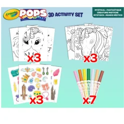 Crayola Pops 3D Activity Set Unicorno E Creature Fantastiche Colora E Crea Disegni Tridimensionali