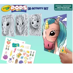 Crayola Pops 3D Activity Set Unicorno E Creature Fantastiche Colora E Crea Disegni Tridimensionali
