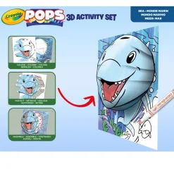 Crayola Pops 3D Activity Set Delfino E Mondo Marino Colora E Crea Disegni Tridimensionali