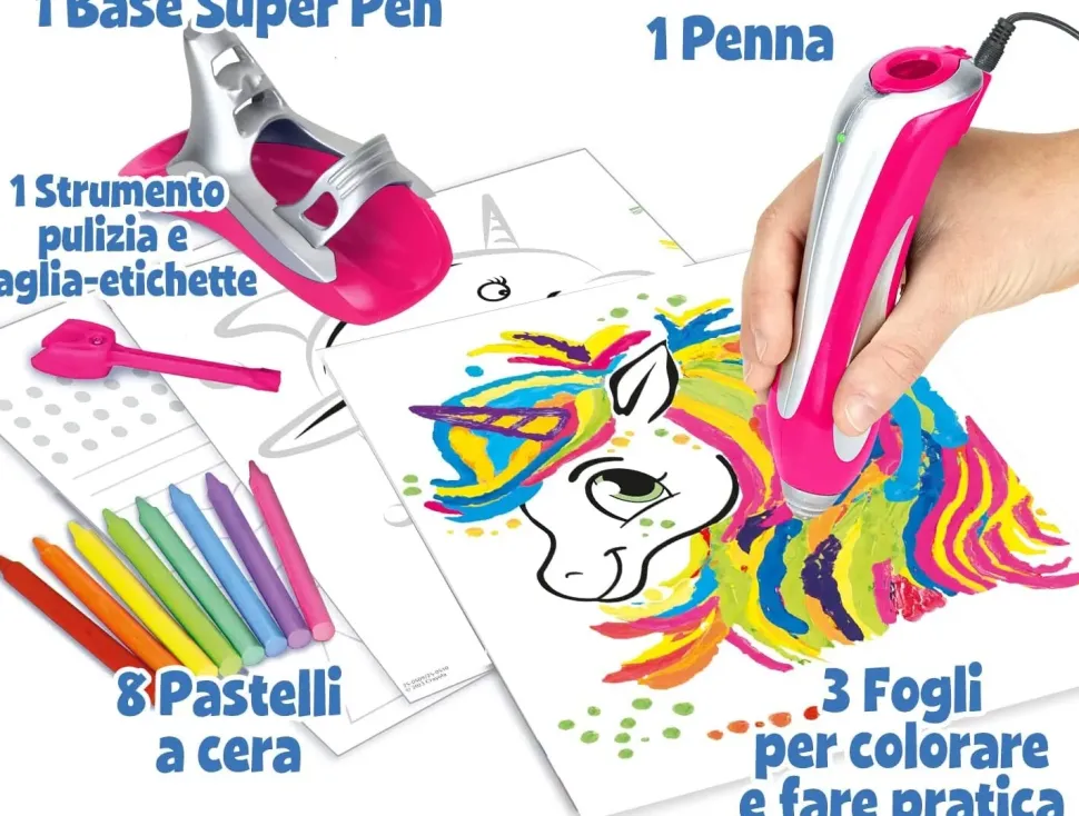 Crayola Super Pen Unicorno Neon, Gioco Per Sciogliere I Pastelli A Cera E Creare Disegni In Rilievo, Attivita Creativa E Regalo Per Bambini, Eta 8+