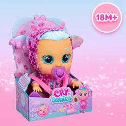 Cry Babies Dressy Bruny, Bambola Interattiva Che Piange Lacrime Vere, Con Capelli Veri E Colorati, Ciuccio, Vestitini E Scarpine Luccicosi..