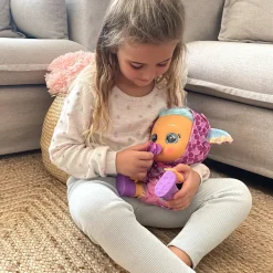 Cry Babies Dressy Bruny, Bambola Interattiva Che Piange Lacrime Vere, Con Capelli Veri E Colorati, Ciuccio, Vestitini E Scarpine Luccicosi..