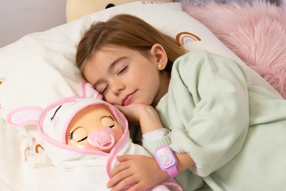 Cry Babies Newborn Coney, Bambola Interattiva Di Una Vera Neonata, Mangia, Piange E Si Calma E Ride Solo Con Te, Grazie Al Braccialetto Elettronico