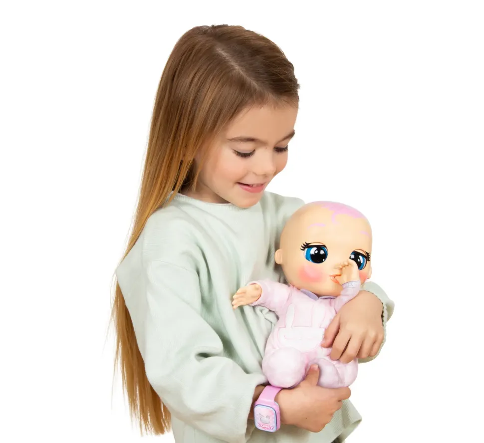 Cry Babies Newborn Coney, Bambola Interattiva Di Una Vera Neonata, Mangia, Piange E Si Calma E Ride Solo Con Te, Grazie Al Braccialetto Elettronico