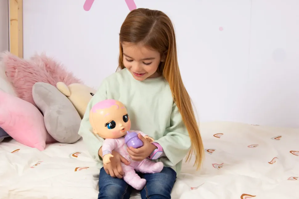 Cry Babies Newborn Coney, Bambola Interattiva Di Una Vera Neonata, Mangia, Piange E Si Calma E Ride Solo Con Te, Grazie Al Braccialetto Elettronico