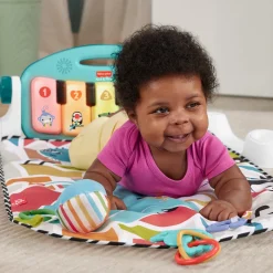 Fisher-Price Palestrina Baby Piano, Set Musicale Portatile Con 3 Livelli Di Apprendimento Smart Stages, Include 10 Giocattoli Collegabili