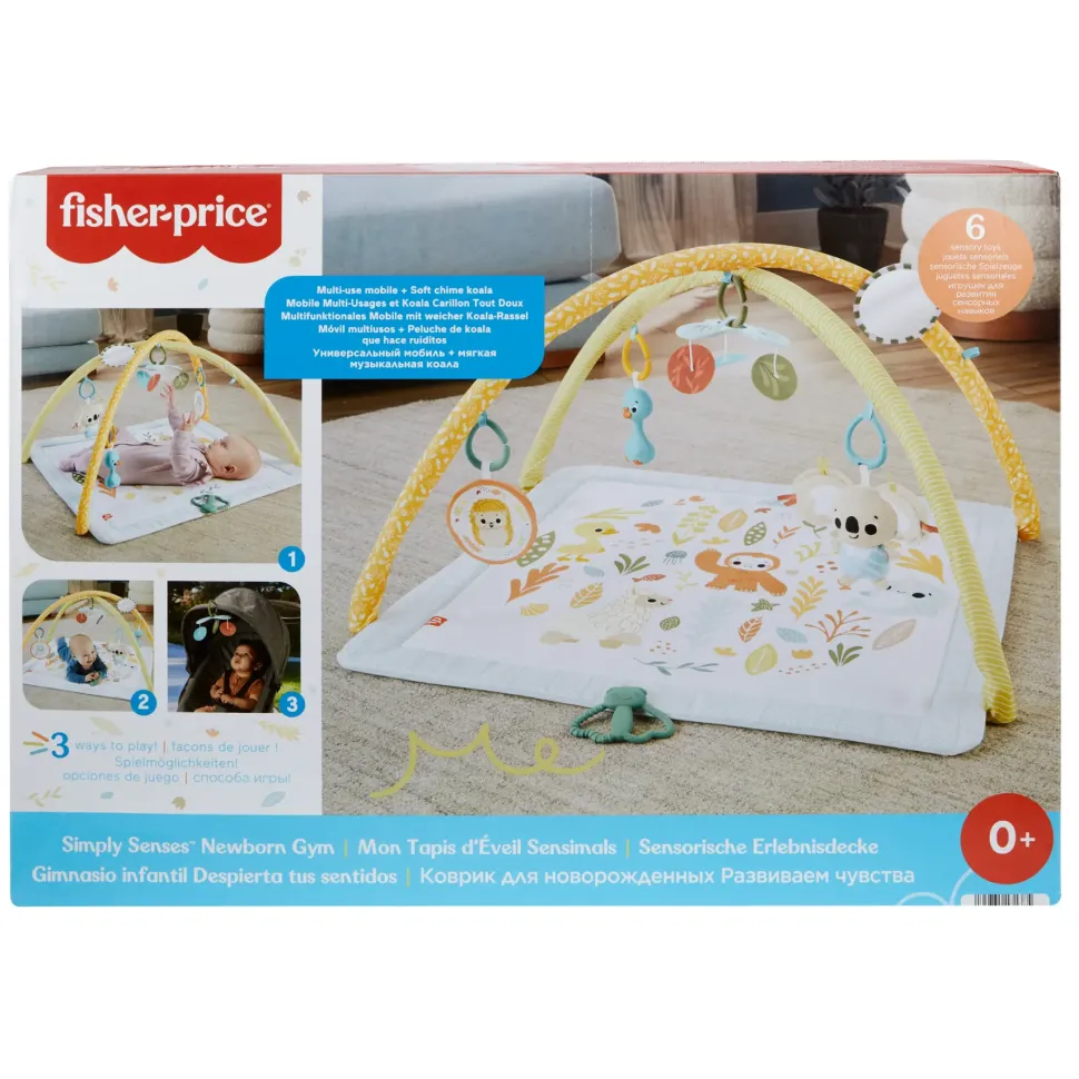 Fisher-Price Palestrina Multisensoriale Per Neonati, Tappetino Con Arco E 6 Giochi Portatili E Sensoriali Inclusi