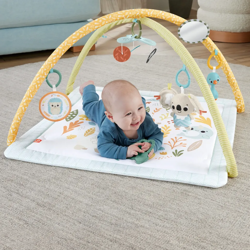 Fisher-Price Palestrina Multisensoriale Per Neonati, Tappetino Con Arco E 6 Giochi Portatili E Sensoriali Inclusi