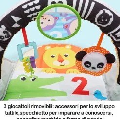 Fisher-Price Palestrina Pieghevole Degli Animali Con Arco In Bianco E Nero, Soffice Tappetino E Giochi Per Neonati
