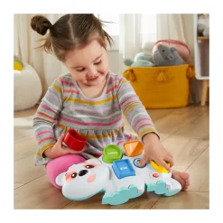 Fisher-Price Parlamici Fabietto Orsetto Forme E Colori, Versione Italiana, Giocattolo Interattivo Musicale E Puzzle Con Luci E Movimenti Per L'Apprendimento, 18+ Mesi, Hrb80