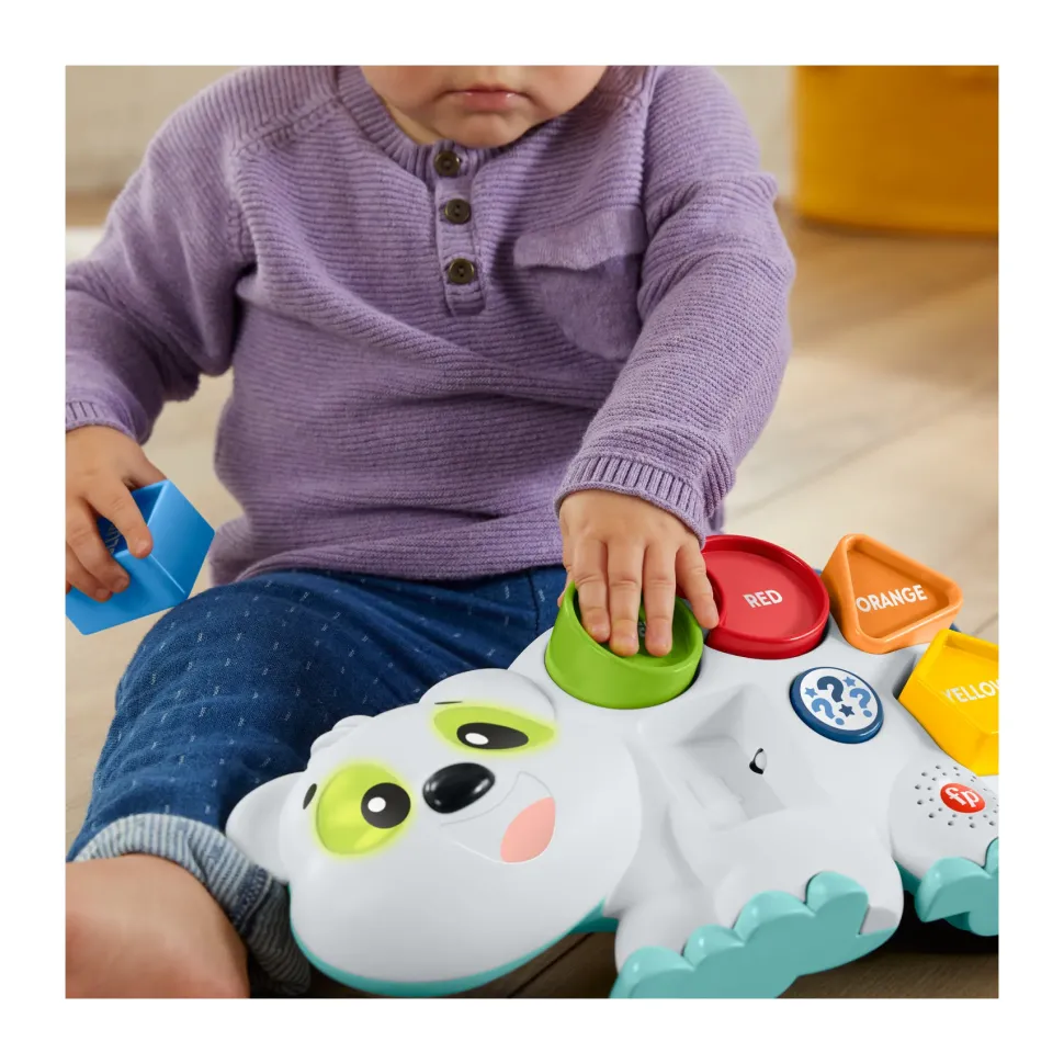 Fisher-Price Parlamici Fabietto Orsetto Forme E Colori, Versione Italiana, Giocattolo Interattivo Musicale E Puzzle Con Luci E Movimenti Per L'Apprendimento, 18+ Mesi, Hrb80