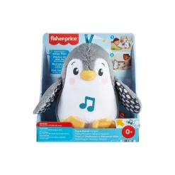 Fisher-Price Pinguino Dolci Coccole, Peluche Sensoriale Con Musica E Ali Che Si Muovono, Per Il Gioco Interattivo Da Distesi Sul Pancino, 0+ Anni, Hnc10