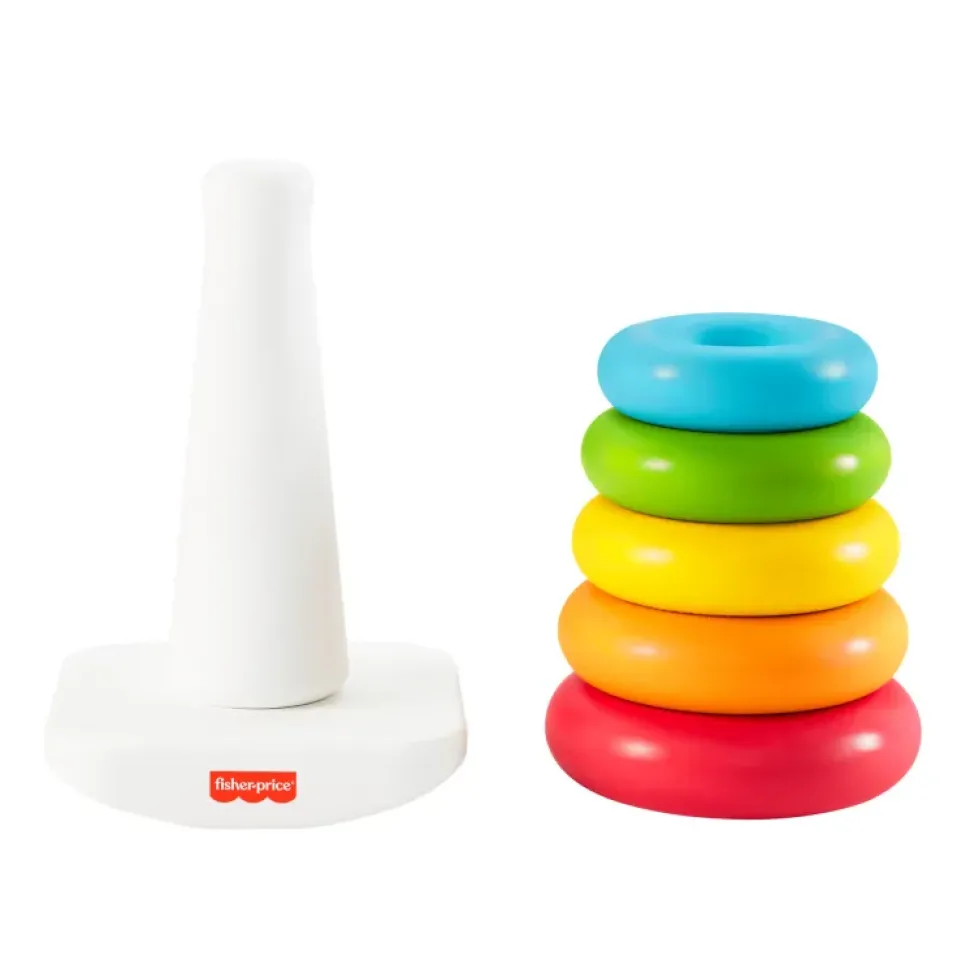 Fisher-Price Piramide 5 Anelli Eco, In Materiali Vegetali, Giocattolo Impilabile