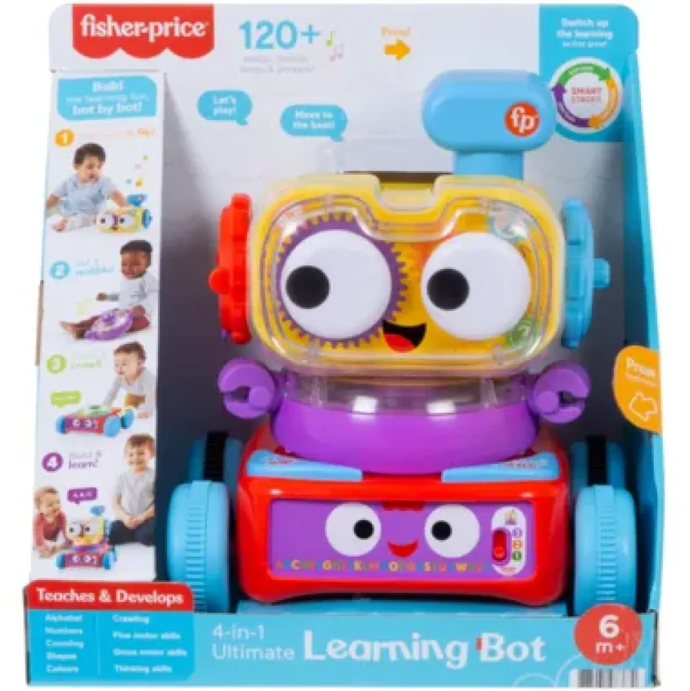 Fisher-Price Tino Robottino 4-In-1, Giocattolo Educativo Con Luci E Suoni Per La Crescita Del Bambino